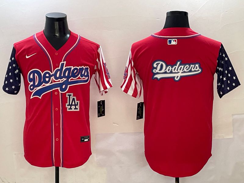 Men Los Angeles Dodgers Blank Red a generation of national flags Joint name 2025 Nike MLB Jersey style 24->los angeles dodgers->MLB Jersey